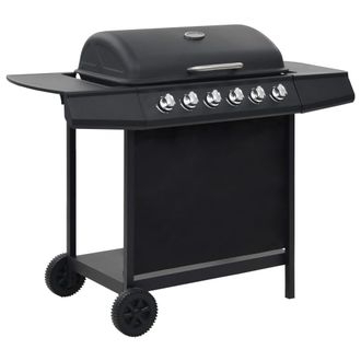 vidaXL Vidaxl Barbacoa De Gas Con 6 Zonas De Cocci&oacute;n Acero Negro