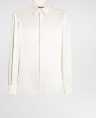 Dolce & Gabbana Camicia - Man Shirts White Silk 40