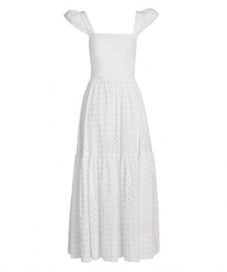 Tanya Taylor Alilah Midi Dress In White
