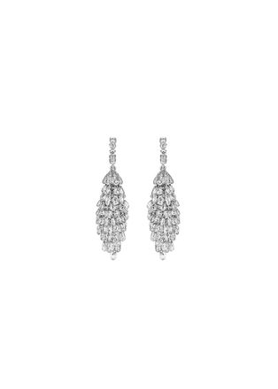 Bespoke 18ct white gold & white diamond Briolette chandelier earrings