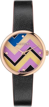 Missoni Luxe Dameshorloge met Multicolor Wijzerplaat - Dames - Horloges - Zwart - ONE Size - Accessoires
