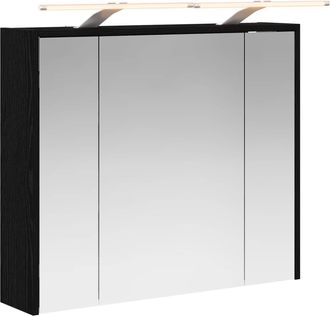 vidaXL Armario Con Espejo De Ba&ntilde;o Roble Negro 73,5 X 16 X 62,5 Cm Vidaxl