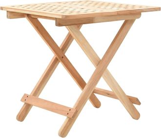 vidaXL Vidaxl - Mesa Auxiliar Plegable De Madera Maciza De Nogal 50x50x49 Cm