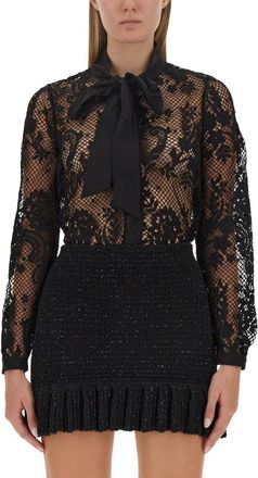 Self Portrait Shirt With Bow-Donna