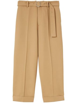 Jil Sander straight-leg belted wool trousers - Brown