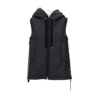 Max Mara Vests, female, Black, Size: 2XS Gilet imbottito con cappuccio