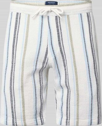 Mc Neal Shorts mit Streifenmuster und Tunnelzug in Ecru, Gr&ouml;&szlig;e XXL