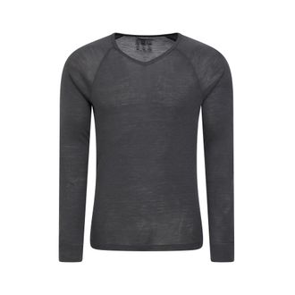 Mountain Warehouse Heren Merino Wol V Hals Base Layer Top (Grijs)