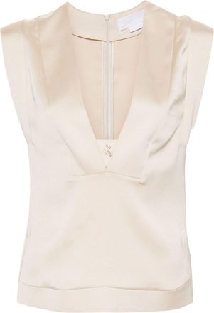 Genny appliqué-detail sleeveless blouse - women - Polyester - 48 - Neutrals