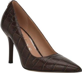 Guess Prindy Croc Embossed Pump in Dark Brown at Nordstrom, Size 9.5