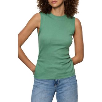 Sanctuary Ruched Rib Tank in Green Juice at Nordstrom, Size X-Large