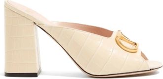 Valentino Schoenen, Dames, Beige, 40 EU, Leer, VLogo Signature Slide Sandal