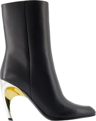 Alexander McQueen Leather boots - Dames - Laarzen met Hak - Zwart - 36 EU - Leer - Schoenen