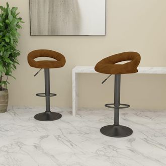 vidaXL Taburetes De Cocina 2 Unidades Terciopelo Marr&oacute;n Vidaxl