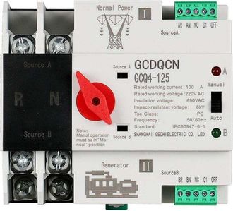 OEM Conmutador De Transferencia Autom&aacute;tica - 2p 100 A - 450 V Ac - 6 Ka - Para Alimentaci&oacute;n Doble - 1 Unidad