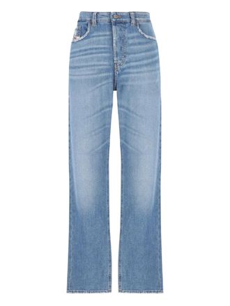 Diesel stone-washed logo-patch jeans - women - Cotton/Elastane - 25/30 - Blue