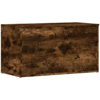vidaXL Ba&uacute;l Almacenaje Madera Contrachapada Roble Ahumado 84x42x46 Cm Vidaxl