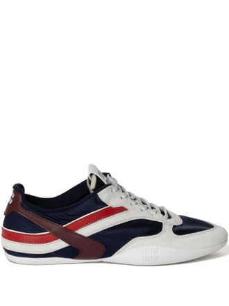 Miu Miu Gymnasium sneakers - women - Calf Suede/Calf Leather/Fabric/Rubber/Recycled Polyamide - 37.5 - Blue