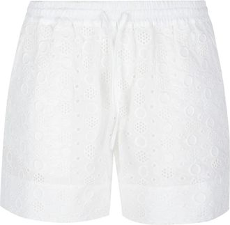 Pinko Liz Shorts - Dames - Bermuda - Wit - M - Katoen - Korte Broeken