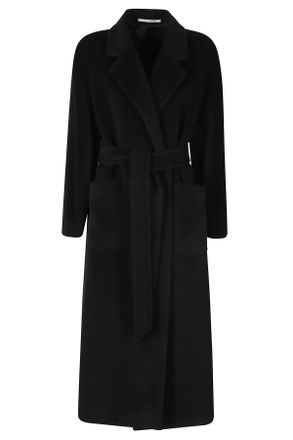 Tagliatore Black Double-Breasted Virgin Wool Coat