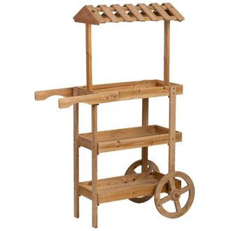 Wanderlust Deco Wanderlust Deco - Carro Expositor-estanter&iacute;a De Madera Con 3 Bandejas 87x40x130h Cm