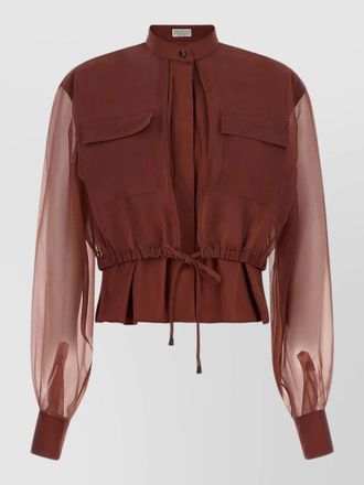 Brunello Cucinelli silk sleeve blouse