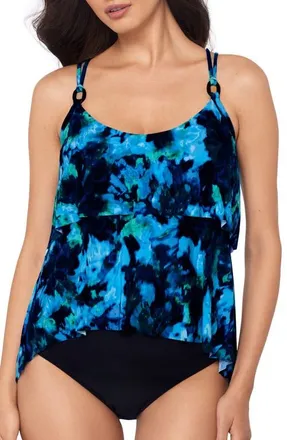 Magic Suit By Miraclesuit Mashup Grace Tankini in Blue Multi at Nordstrom, Size 14