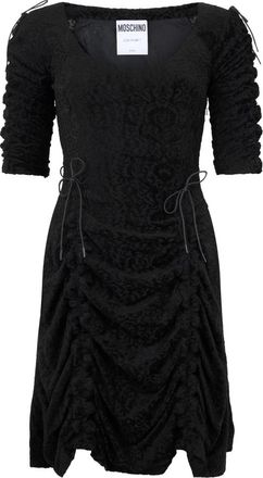 Moschino Jurk met draperie - Dames - Casual kleedjes - Zwart - S - Katoen - Kleedjes