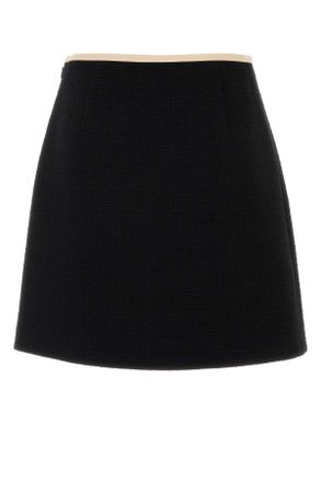 Valentino Garavani Womens Black Tweed Mini Skirt Es9 Gonne