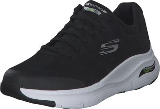 Skechers Mens Arch Fit Trainers, Black Textile/Synthetic/White Trim, 8.5 UK
