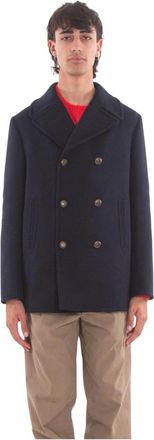 Circolo 1901 Peacoat - Heren - Mantel - Blauw - M - Wol - Jassen
