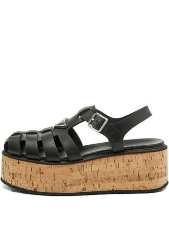 Prada monolith platform sandals - Black