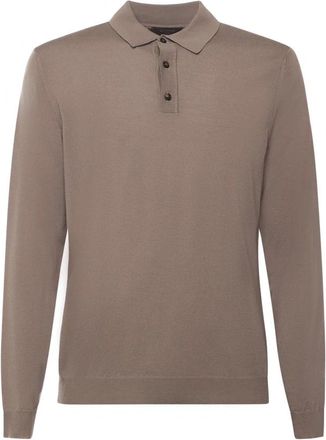 Zanone Stijlvolle Polos in Zandkleur - Heren - Polos - Beige - XL - Wol - Tops