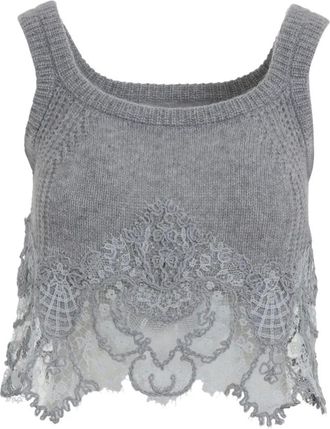 Ermanno Scervino Dames, Truien, Grijs, Maat: XS Kasjmier