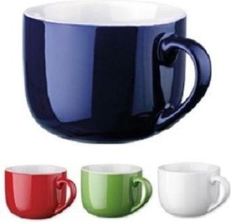 Trade Shop Trade Shop - Set 12 Pezzi Tazza Tazzone Porcellana Colorate Latte Colazione 450ml