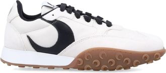 Marine Serre Ecru Sneakers met Vierkante Neus - Dames - Sneakers - Wit - 40 EU - Leer - Schoenen
