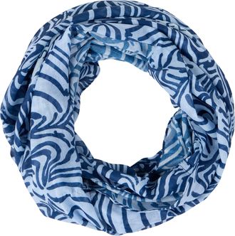 Laura Scott Loop LAURA SCOTT, Damen, marine, hellblau, Web, Polyester, bedruckt, gemustert, Modet&uuml;cher Loop, gemusterte und bedruckte Optik, leichtes Webmaterial