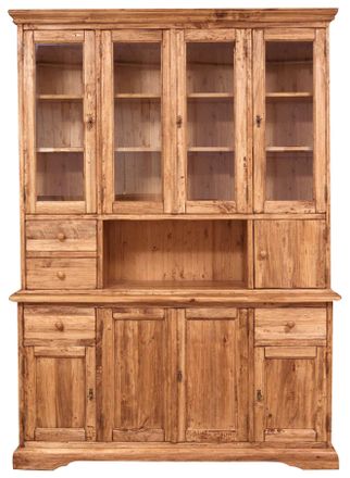 Biscottini International Vitrina Country De Madera Maciza De Tilo Acabado Con Efecto Natural 156x50x200 Cm