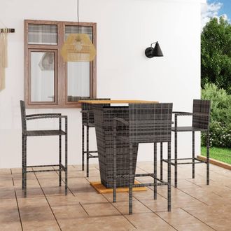vidaXL Conjunto De Bar Para Jard&iacute;n 5 Piezas Gris Vidaxl