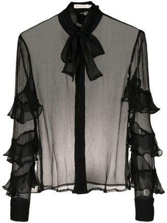 Lethicia Bronstein Adrian ruffle-detail shirt - Black