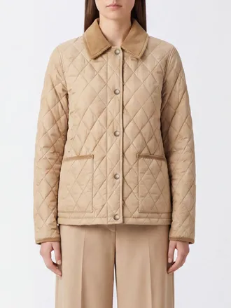 Burberry Giacca corta trapuntata in nylon con colletto in velluto