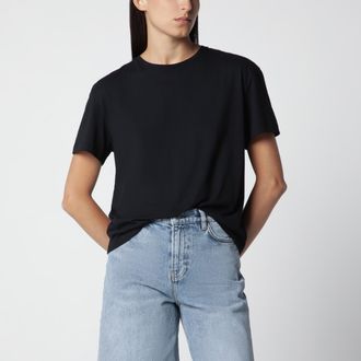 Toteme T-shirt Classic in jersey di cotone biologico nera
