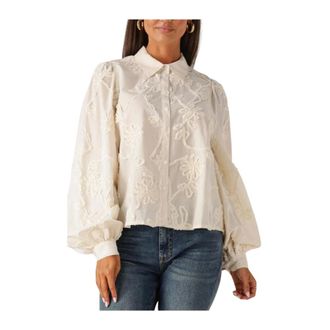 Summum Dames, Blouses & Shirts, Beige, Maat: XS Voile