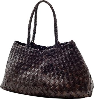 Dragon Diffusion Womens Shoulder Bag Santa Croce Brown Leather