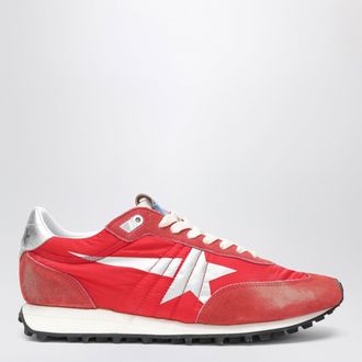 Golden Goose Sneakers Marathon rossa/argento in nylon e suede