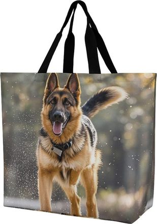 Generic Running Shepherd German Dog Women Handbag Eco Friendly Shopper Bag Waterproof Handbags For Ladies Work Beach