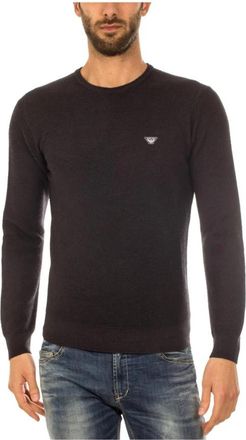 Armani Jeans Gezellige Gebreide Trui - Heren - Ronde hals truien - Zwart - XL - Truien & Vesten