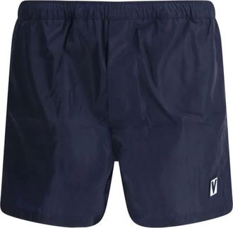 Valentino Badmode, Heren, Blauw, 2Xl, Logoed Zwemshorts met Verstelbare Tailleband