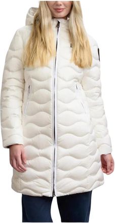Blauer Lange Dons Parka - Dames - Dons jassen - Wit - L - Jassen