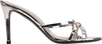 Gucci Heeled Mules - Dames - Muiltjes - Grijs - 37 1/2 EU - Leer - Schoenen
